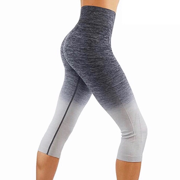 OtoS Active Pants - Heather Grey Ombré Print Capri Leggings Size L/XL